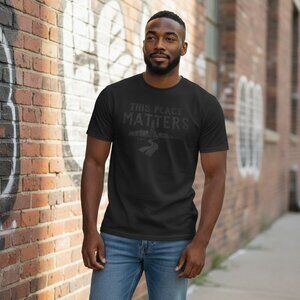 2 Lanes THIS PLACE MATTERS T-Shirt Mike Wolfe American Pickers Black SMALL